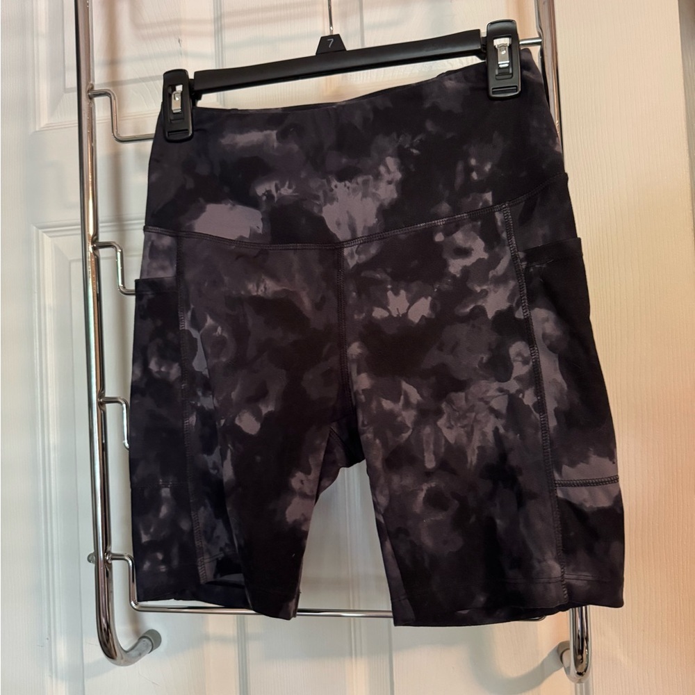 Women's Black Tie-Dye Biker Shorts
